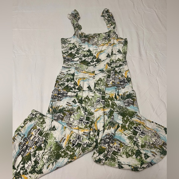 Francine Toile Print Cropped Jumpsuit by Sugarlips - Picture 3 of 5